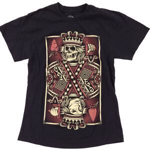 Gothic Black Short Sleeve Crew Neck T Shirt Jack Of Hearts Size M